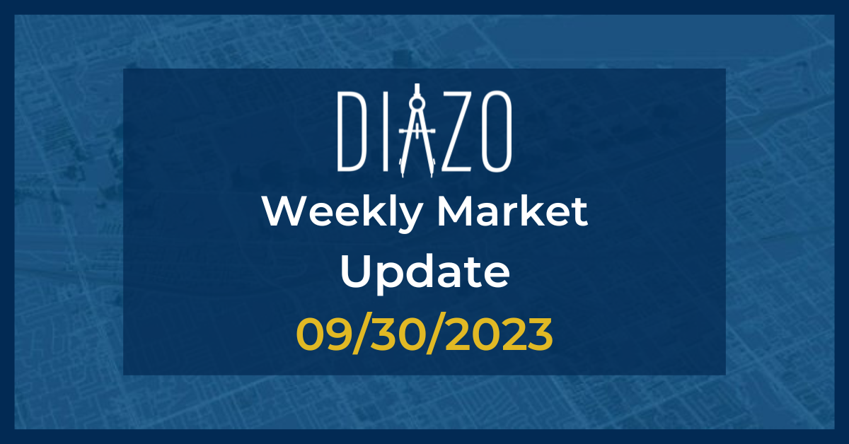 Blueprint image of Las Vegas in background with centered Navy blue box with white Diazo logo and text stating 
