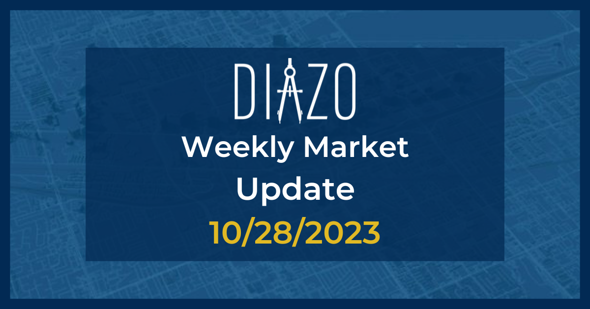 Blueprint image of Las Vegas in background with centered Navy blue box with white Diazo logo and text stating 